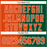 Custom Orange Kelly Green-White Gradient Line Bomber Full-Snap Varsity Letterman Hoodie Jacket