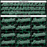 Custom Black Kelly Green-White Abstract Network 3D Pattern Design Bomber Full-Snap Varsity Letterman Hoodie Jacket