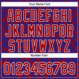 Custom Purple Red-White Abstract Network 3D Pattern Design Bomber Full-Snap Varsity Letterman Hoodie Jacket