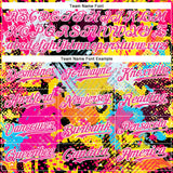 Custom Graffiti Pattern Pink Black-White Splash Bomber Full-Snap Varsity Letterman Hoodie Jacket