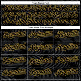 Custom Black Gray-Old Gold Curve Lines 3D Pattern Design Bomber Full-Snap Varsity Letterman Hoodie Jacket