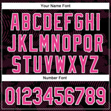 Custom Black Pink-White Curve Lines 3D Pattern Design Bomber Full-Snap Varsity Letterman Hoodie Jacket