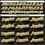 Custom Black Old Gold-White Curve Lines 3D Pattern Design Bomber Full-Snap Varsity Letterman Hoodie Jacket