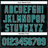 Custom Black Teal-White Curve Lines 3D Pattern Design Bomber Full-Snap Varsity Letterman Hoodie Jacket