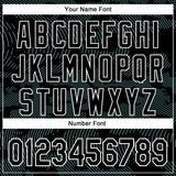 Custom Black Ice Blue-White Curve Lines 3D Pattern Design Bomber Full-Snap Varsity Letterman Hoodie Jacket