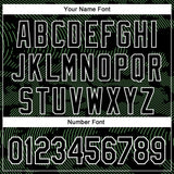 Custom Black Pea Green-White Curve Lines 3D Pattern Design Bomber Full-Snap Varsity Letterman Hoodie Jacket