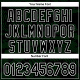 Custom Black Grass Green-White Curve Lines 3D Pattern Design Bomber Full-Snap Varsity Letterman Hoodie Jacket