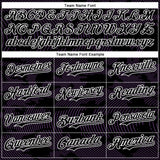 Custom Black Medium Purple-White Curve Lines 3D Pattern Design Bomber Full-Snap Varsity Letterman Hoodie Jacket