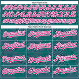 Custom Teal Pink-White Curve Lines 3D Pattern Design Bomber Full-Snap Varsity Letterman Hoodie Jacket