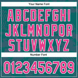 Custom Teal Pink-White Curve Lines 3D Pattern Design Bomber Full-Snap Varsity Letterman Hoodie Jacket