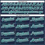 Custom Navy Teal-White Curve Lines 3D Pattern Design Bomber Full-Snap Varsity Letterman Hoodie Jacket