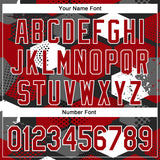 Custom Black Red-White Geometric Shape 3D Pattern Design Bomber Full-Snap Varsity Letterman Hoodie Jacket