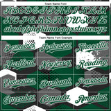 Custom Black Kelly Green-White Geometric Shape 3D Pattern Design Bomber Full-Snap Varsity Letterman Hoodie Jacket