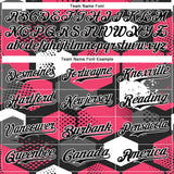 Custom Black Neon Pink-White Geometric Shape 3D Pattern Design Bomber Full-Snap Varsity Letterman Hoodie Jacket