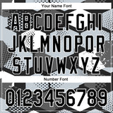 Custom Black Silver-White Geometric Shape 3D Pattern Design Bomber Full-Snap Varsity Letterman Hoodie Jacket