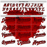 Custom White Red-Black Gothic Grunge Splash Heart 3D Pattern Design Bomber Full-Snap Varsity Letterman Jacket