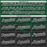 Custom Kelly Green Black-White Gradient Style Twinkle Star Bomber Full-Snap Varsity Letterman Hoodie Jacket