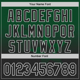 Custom Kelly Green Black-White Gradient Style Twinkle Star Bomber Full-Snap Varsity Letterman Hoodie Jacket