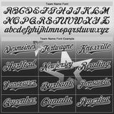 Custom White-Black Gradient Style Twinkle Star Bomber Full-Snap Varsity Letterman Hoodie Jacket