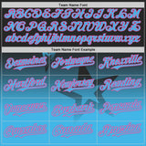 Custom Black Sky Blue-Pink Gradient Style Twinkle Star Bomber Full-Snap Varsity Letterman Hoodie Jacket