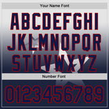 Custom White Navy-Red Gradient Style Twinkle Star Bomber Full-Snap Varsity Letterman Hoodie Jacket