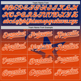 Custom Royal Orange-White Gradient Style Twinkle Star Bomber Full-Snap Varsity Letterman Hoodie Jacket