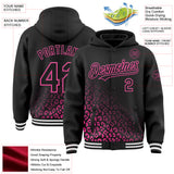 Custom Black-Pink Leopard Print Fade Fashion Bomber Full-Snap Varsity Letterman Hoodie Jacket