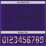 Custom Purple-Black Digital Camo Two Tone Bomber Full-Snap Varsity Letterman Hoodie Jacket