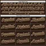 Custom Brown-Cream Woodland Camo Two Tone Bomber Full-Snap Varsity Letterman Hoodie Jacket