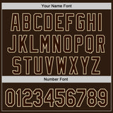 Custom Brown-Cream Woodland Camo Two Tone Bomber Full-Snap Varsity Letterman Hoodie Jacket