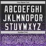 Custom Black Purple-White Abstract Colorful Glittering Dot 3D Pattern Bomber Full-Snap Varsity Letterman Hoodie Jacket