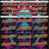 Custom Black Purple-Gold Rave Skull Bomber Full-Snap Varsity Letterman Hoodie Jacket