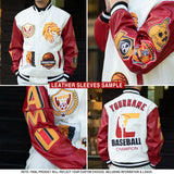 Custom Black-Red Animal Wolf 3D Pattern Bomber Full-Snap Varsity Letterman Hoodie Jacket
