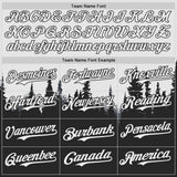 Custom White-Black Forest And Animal Wolf 3D Pattern Bomber Full-Snap Varsity Letterman Hoodie Jacket