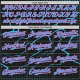 Custom Black Sky Blue-Pink Lightning Polka Dot 3D Pattern Bomber Full-Snap Varsity Letterman Hoodie Jacket
