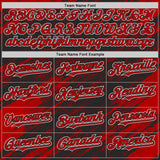 Custom Red Black-White Tiger Claw Scratch Brush Stroke Bomber Full-Snap Varsity Letterman Hoodie Jacket