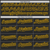 Custom Black-Gold Eagle Claw Scratch Splatter Bomber Full-Snap Varsity Letterman Hoodie Jacket