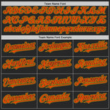 Custom Black Orange-Gold Lion Halftone Dot Bomber Full-Snap Varsity Letterman Hoodie Jacket