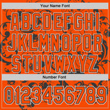 Custom Black Orange-White Tiger Bomber Full-Snap Varsity Letterman Hoodie Jacket