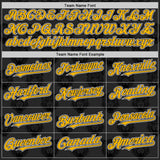 Custom Black Gold-White Leopard Print Bomber Full-Snap Varsity Letterman Hoodie Jacket