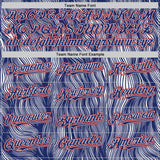 Custom Royal White-Red Gorilla Claw Scratch Brush Stroke Bomber Full-Snap Varsity Letterman Hoodie Jacket