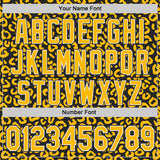 Custom Black Gold-White Leopard Claw Scratch Leopard Print Bomber Full-Snap Varsity Letterman Hoodie Jacket