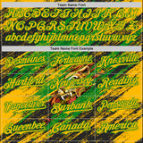 Custom Grass Green Gold-Black Lion Scratch Brush Stroke Bomber Full-Snap Varsity Letterman Hoodie Jacket
