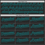 Custom Teal-Black Leopard Lightning Claw Scratch Bomber Full-Snap Varsity Letterman Hoodie Jacket
