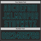Custom Teal-Black Leopard Lightning Claw Scratch Bomber Full-Snap Varsity Letterman Hoodie Jacket