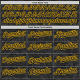 Custom Black-Gold Raccoon Bomber Full-Snap Varsity Letterman Hoodie Jacket