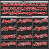 Custom Black Red-White Fire Flame Bomber Full-Snap Varsity Letterman Hoodie Jacket