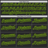 Custom Black-Neon Green Fire Flame Bomber Full-Snap Varsity Letterman Hoodie Jacket