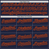 Custom Navy-Orange Fire Flame Bomber Full-Snap Varsity Letterman Hoodie Jacket