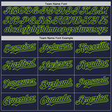 Custom Navy-Neon Green Fire Flame Bomber Full-Snap Varsity Letterman Hoodie Jacket